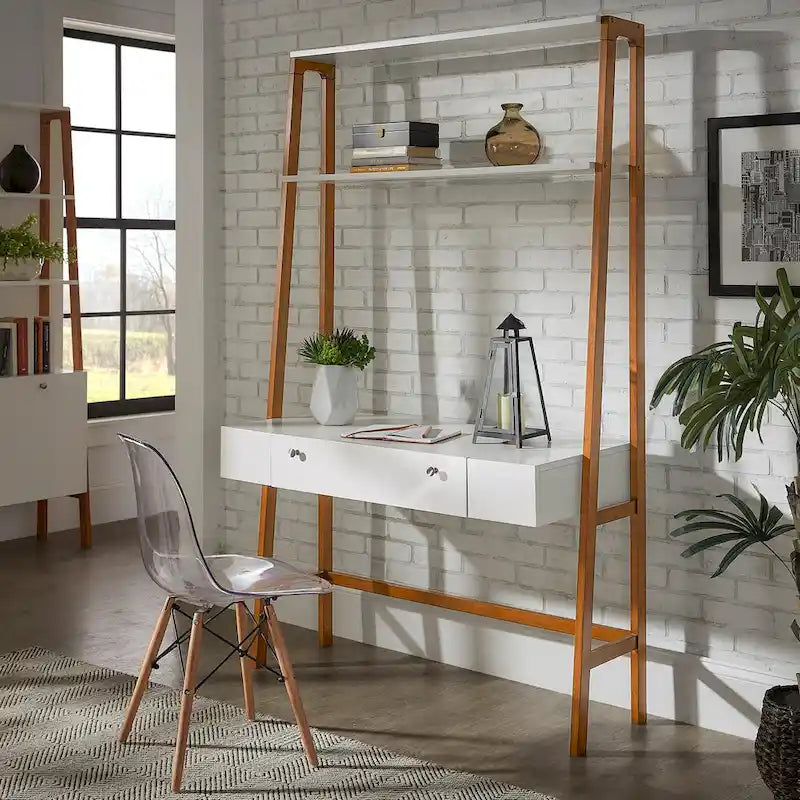 Bureau trapézoïdal mural de 117 cm de large