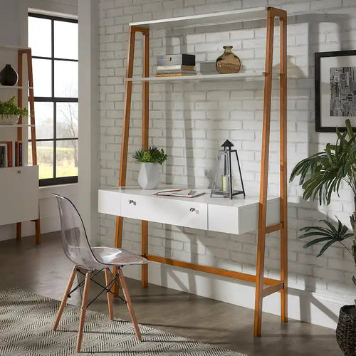 Bureau trapézoïdal mural de 117 cm de large