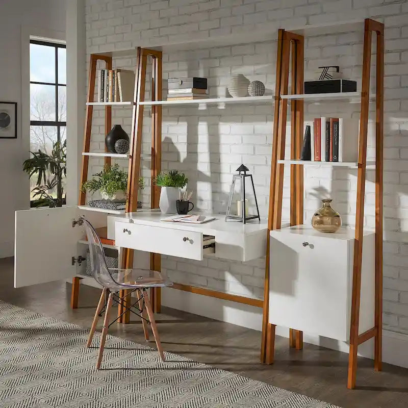 Bureau trapézoïdal mural de 117 cm de large