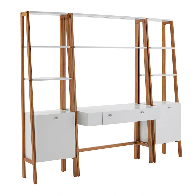 Bureau trapézoïdal mural de 117 cm de large