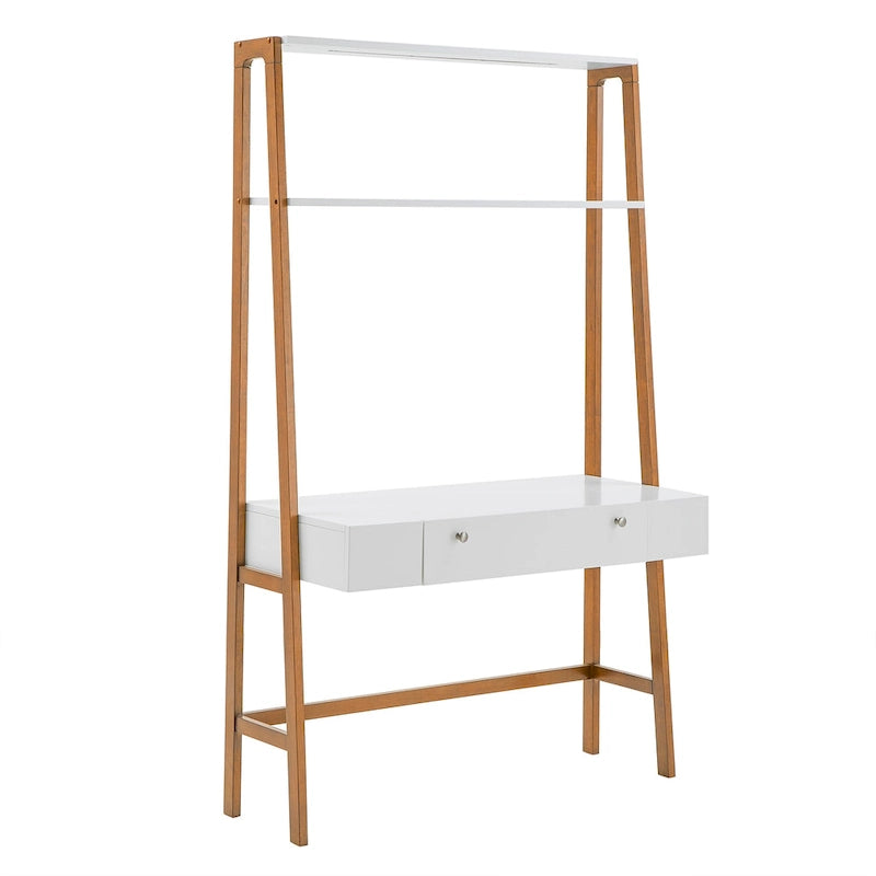 Bureau trapézoïdal mural de 117 cm de large