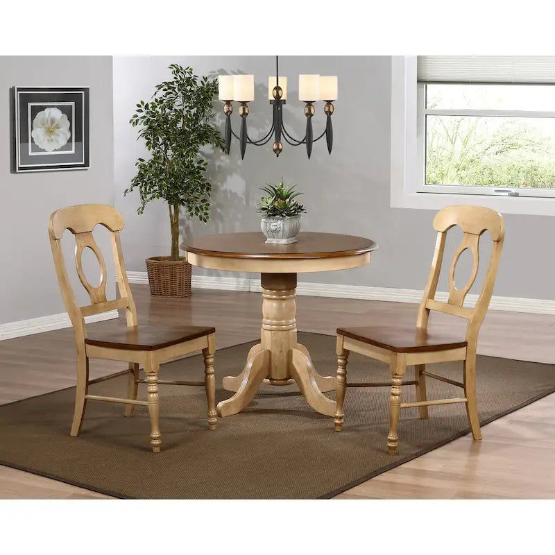 Chaises d'appoint bicolores à l'aspect vieilli — Lot de 2