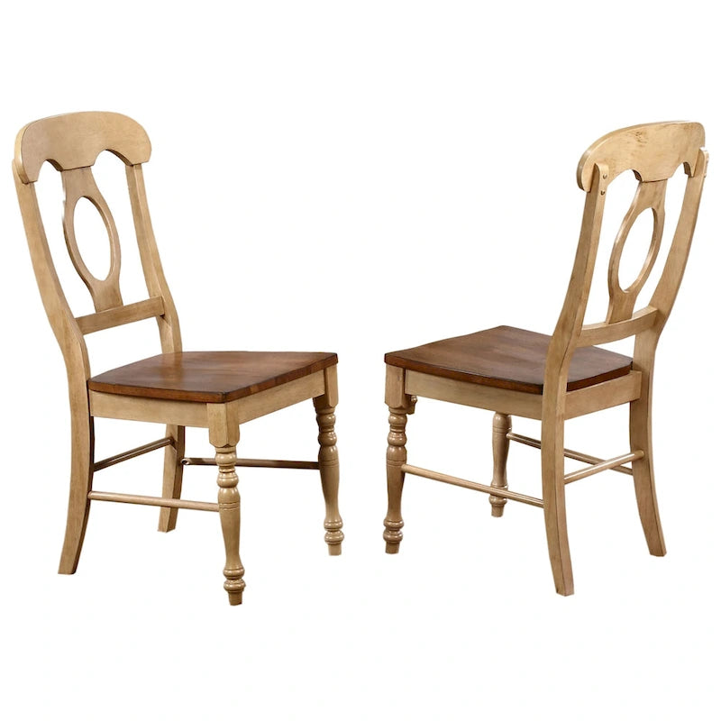 Chaises d'appoint bicolores à l'aspect vieilli — Lot de 2