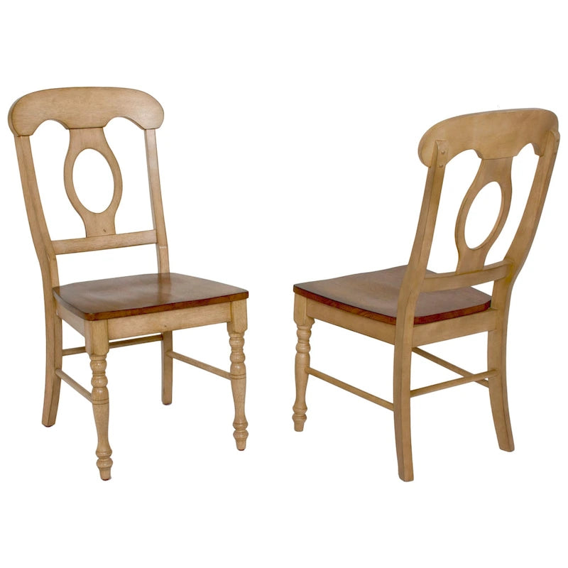 Chaises d'appoint bicolores à l'aspect vieilli — Lot de 2