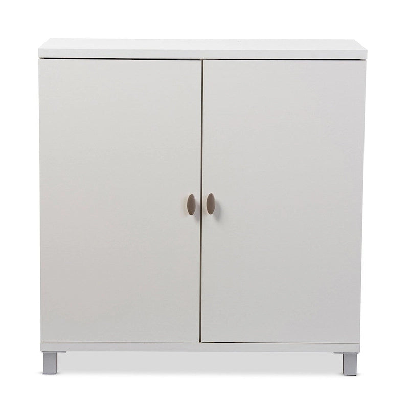 Buffet bahut de rangement contemporain en bois blanc