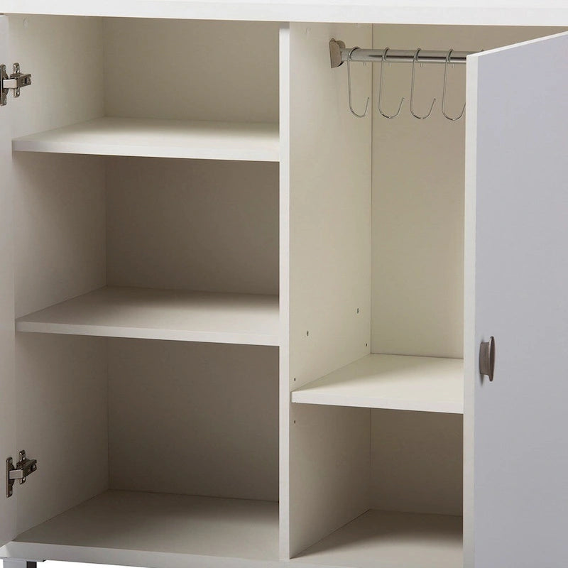 Buffet bahut de rangement contemporain en bois blanc