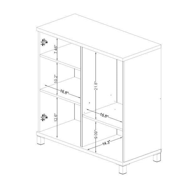Buffet bahut de rangement contemporain en bois blanc
