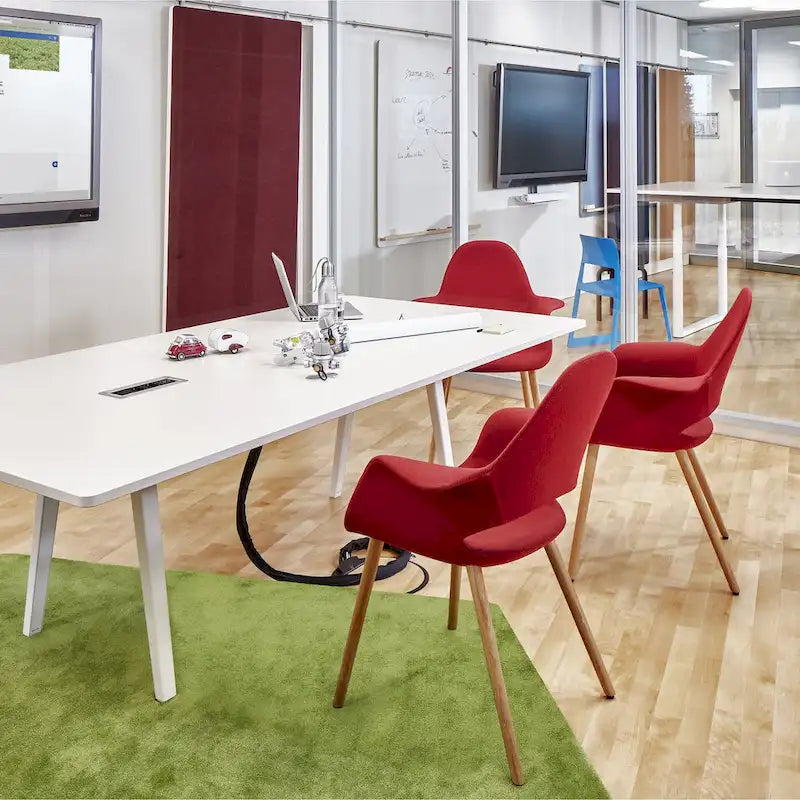 Fauteuil moderne en tissu rembourré biologique avec pieds en bois naturel pour salle à manger, bureau ou fauteuil d'appoint