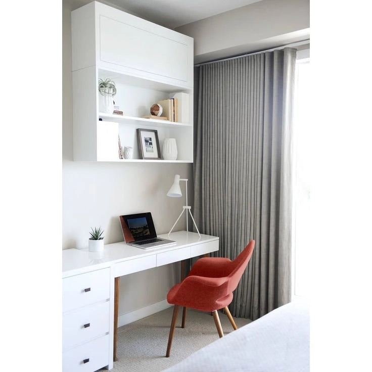 Fauteuil moderne en tissu rembourré biologique avec pieds en bois naturel pour salle à manger, bureau ou fauteuil d'appoint