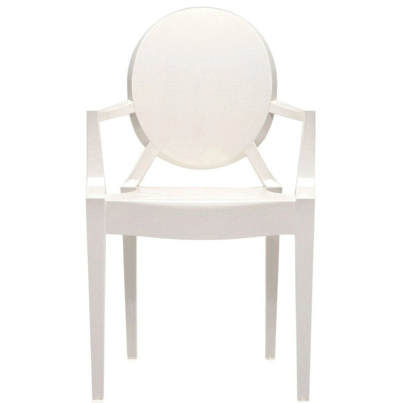 Chaises avec accoudoirs transparentes en plastique moulé, de style design moderne, pour salle à manger ou cuisine, intérieures et extérieures
