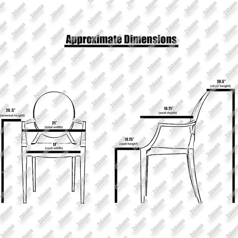 Chaises avec accoudoirs transparentes en plastique moulé, de style design moderne, pour salle à manger ou cuisine, intérieures et extérieures