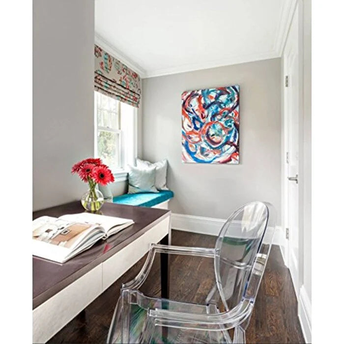 Chaises avec accoudoirs transparentes en plastique moulé, de style design moderne, pour salle à manger ou cuisine, intérieures et extérieures