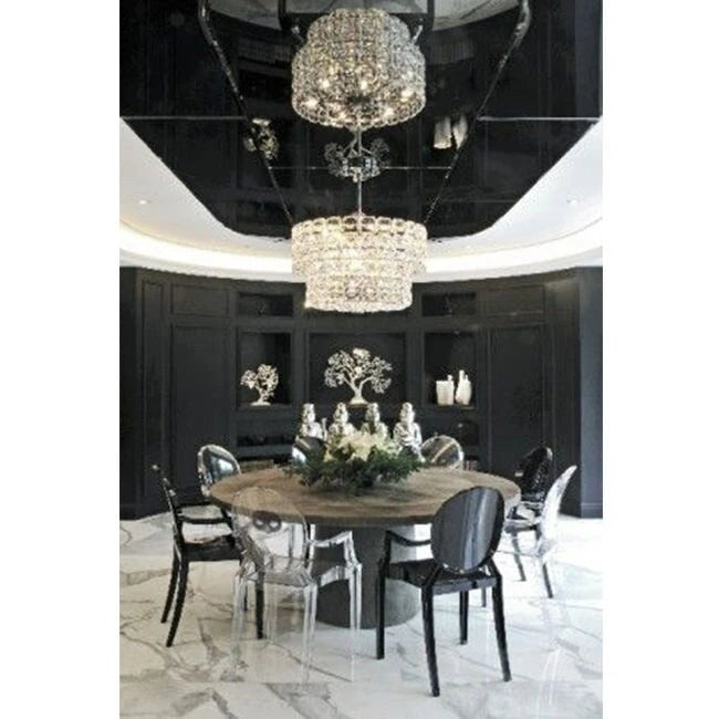 Chaises avec accoudoirs transparentes en plastique moulé, de style design moderne, pour salle à manger ou cuisine, intérieures et extérieures