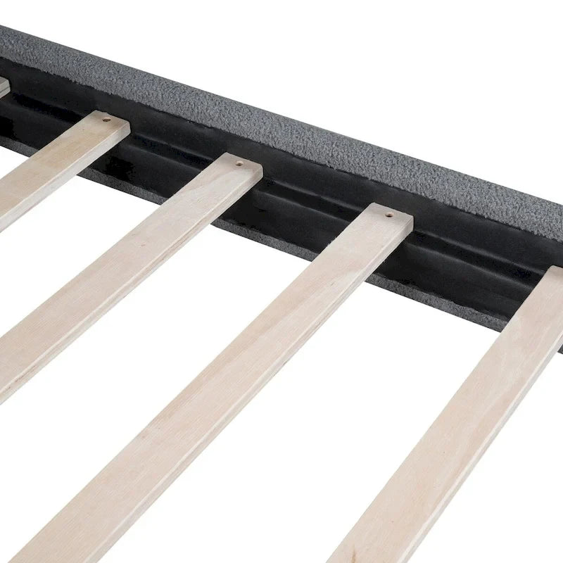 Lit plateforme rembourré queen size en molleton Teddy avec tissu épais