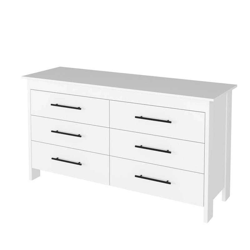Ensemble de chambre à coucher 2 pièces (comprenant une armoire et une commode à 6 tiroirs)