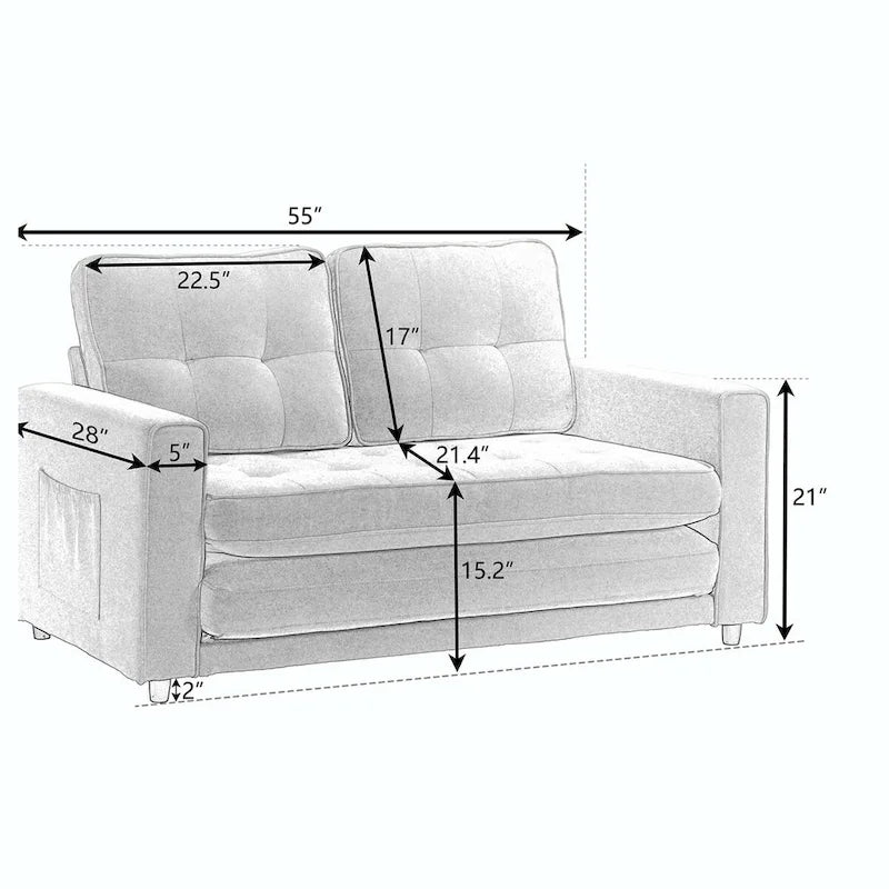 Canapé 3 plis, Canapé-lit convertible Futon