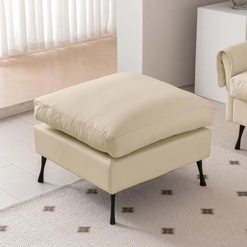 104,5 Canapé d'angle technique moderne en cuir avec pouf