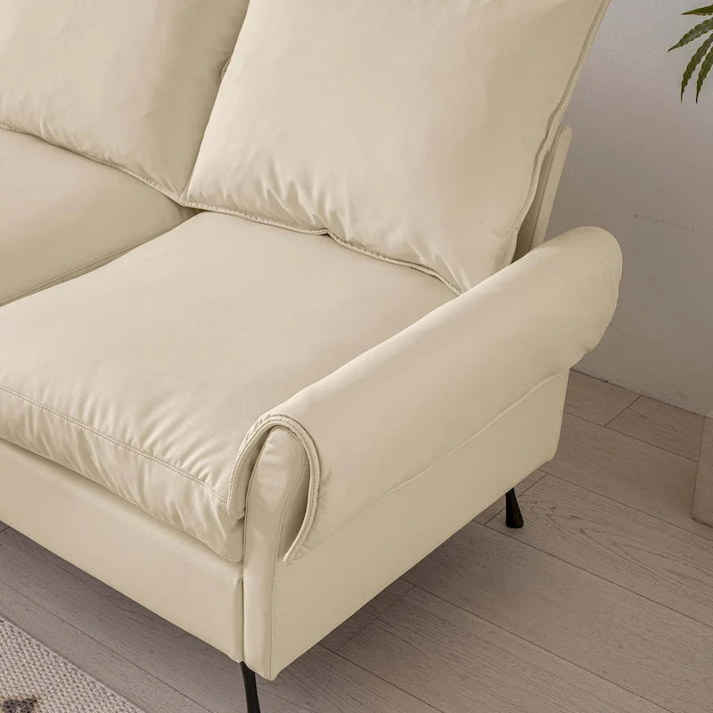 104,5 Canapé d'angle technique moderne en cuir avec pouf