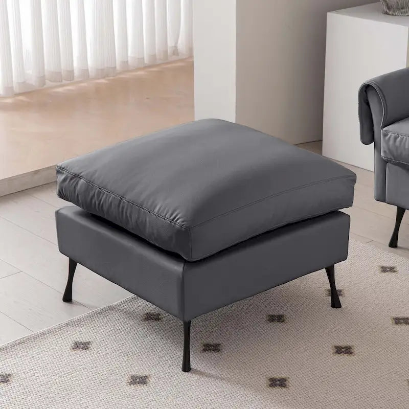 104,5 Canapé d'angle technique moderne en cuir avec pouf