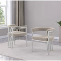 Chaises de salle à manger brossées chromées mates (lot de deux)