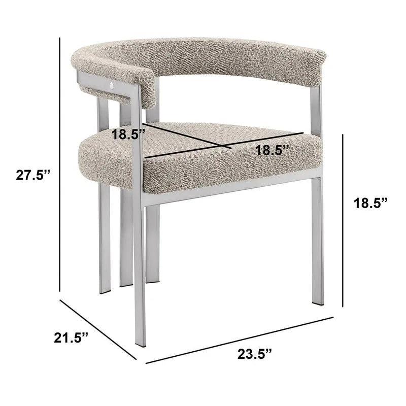 Chaises de salle à manger brossées chromées mates (lot de deux)