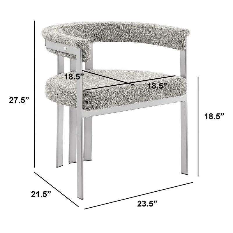 Chaises de salle à manger brossées chromées mates (lot de deux)