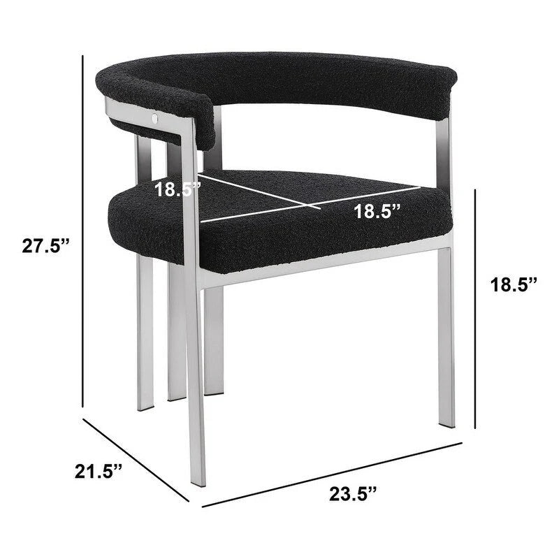 Chaises de salle à manger brossées chromées mates (lot de deux)