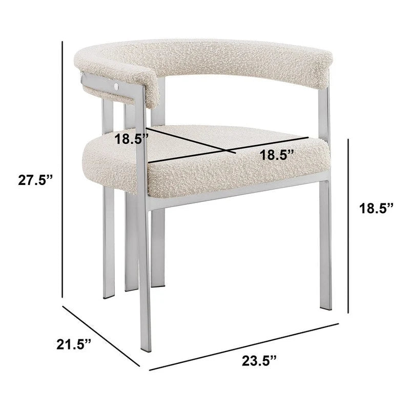 Chaises de salle à manger brossées chromées mates (lot de deux)