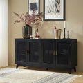 Buffet moderne de 58 pouces de large (Pieds en bois massif)
