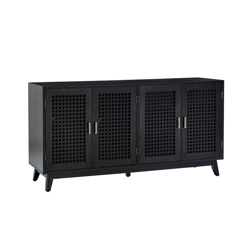 Buffet moderne de 58 pouces de large (Pieds en bois massif)