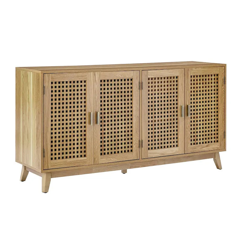 Buffet moderne de 58 pouces de large (Pieds en bois massif)