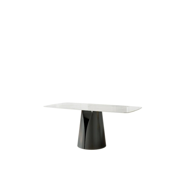Table à manger rectangulaire blanche, moderne et minimaliste