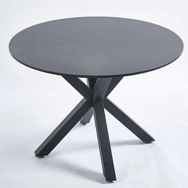 Table de salle à manger ronde du milieu du siècle pour 4 à 6 personnes avec pied central