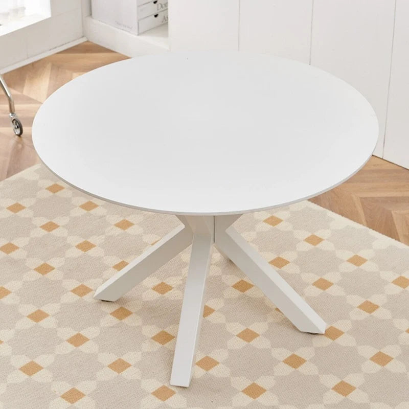 Table de salle à manger ronde du milieu du siècle pour 4 à 6 personnes avec pied central