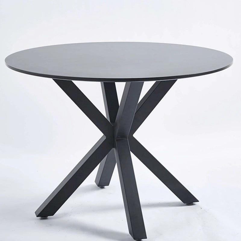 Table de salle à manger ronde du milieu du siècle pour 4 à 6 personnes avec pied central