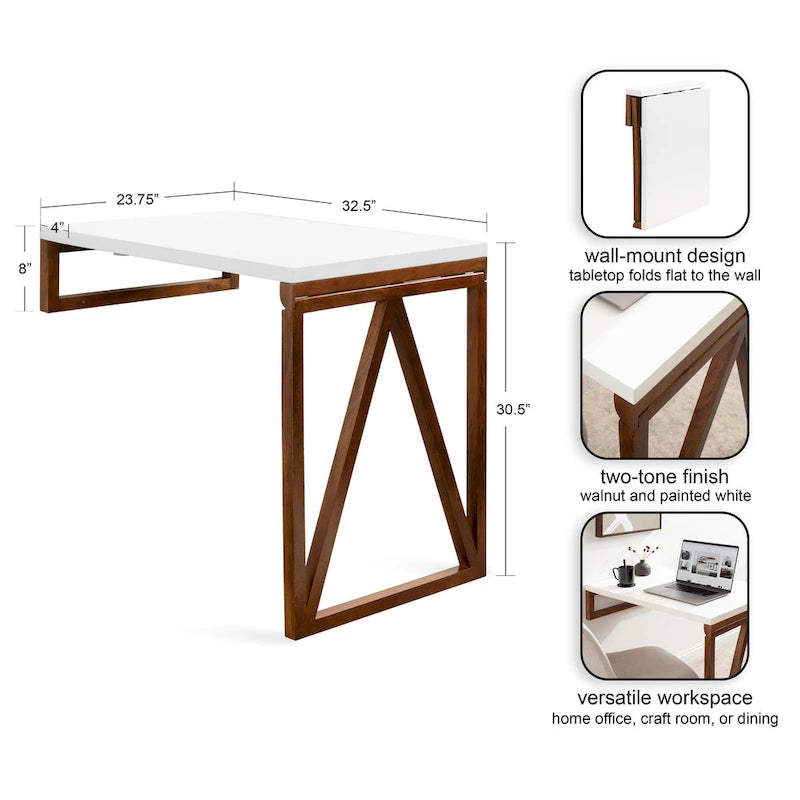 Table murale en bois - 24x33x31
