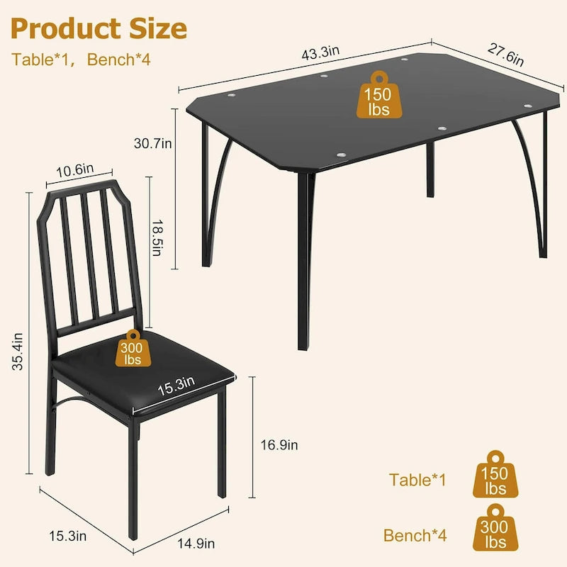 Ensemble table de salle à manger pour (lot de 2)