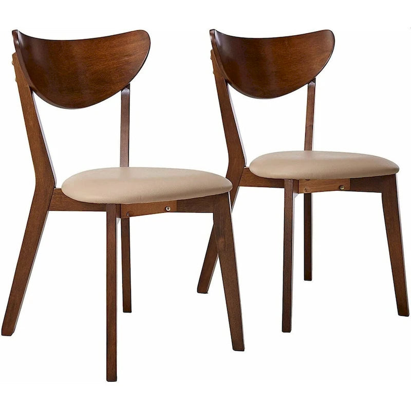Chaises de salle à manger rétro en bois de châtaignier (lot de 2) au design du milieu du siècle