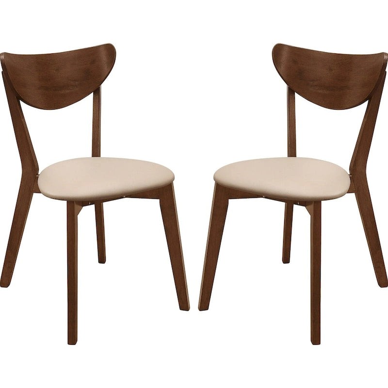 Chaises de salle à manger rétro en bois de châtaignier (lot de 2) au design du milieu du siècle