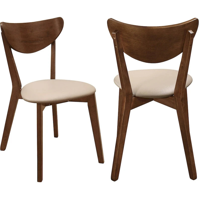 Chaises de salle à manger rétro en bois de châtaignier (lot de 2) au design du milieu du siècle