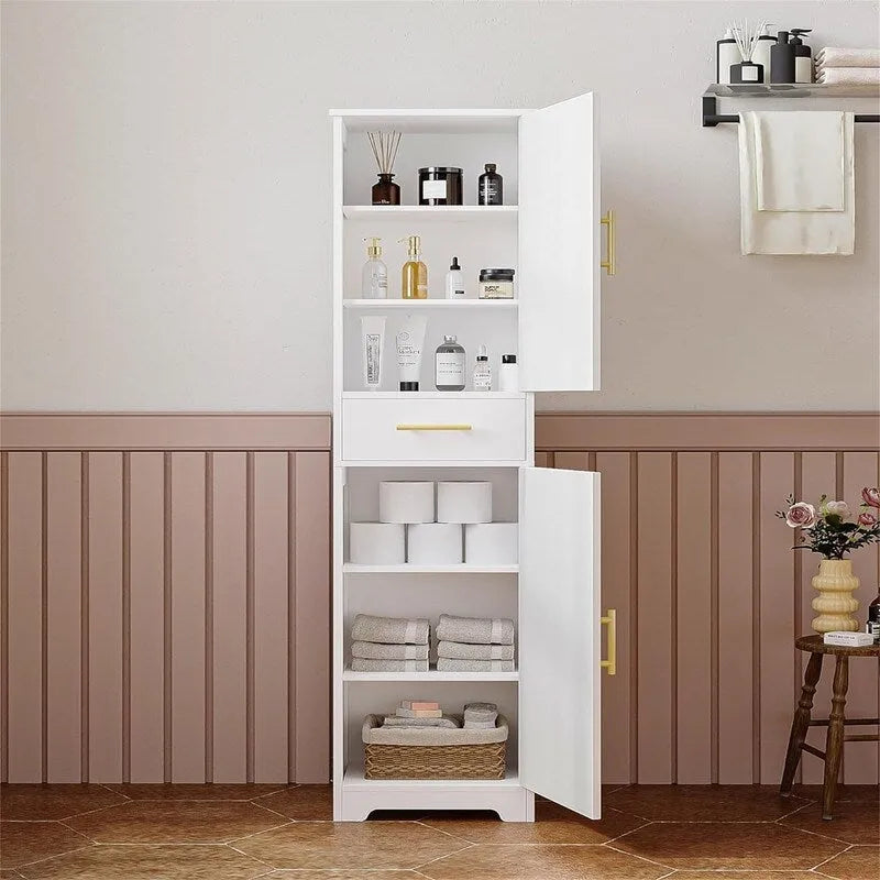 Meuble de rangement haut de salle de bain avec 2 portes – 30 P x 40 L x 170 H cm