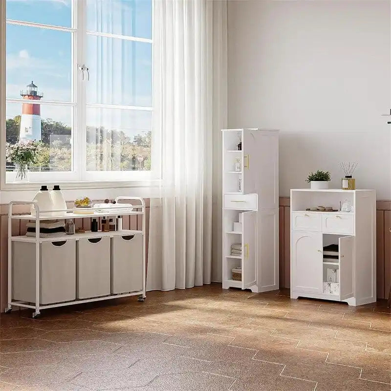 Meuble de rangement haut de salle de bain avec 2 portes – 30 P x 40 L x 170 H cm