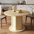 Table de salle à manger à piètement rond, style ferme