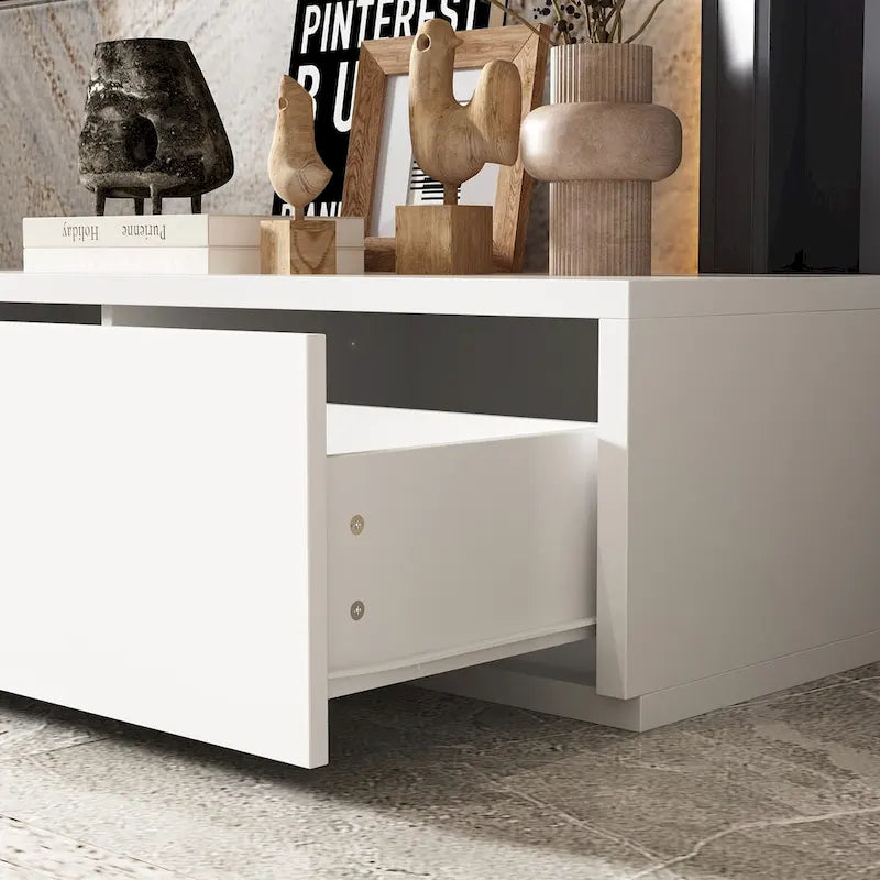 Meuble TV contemporain – Meuble de rangement, Meuble média blanc